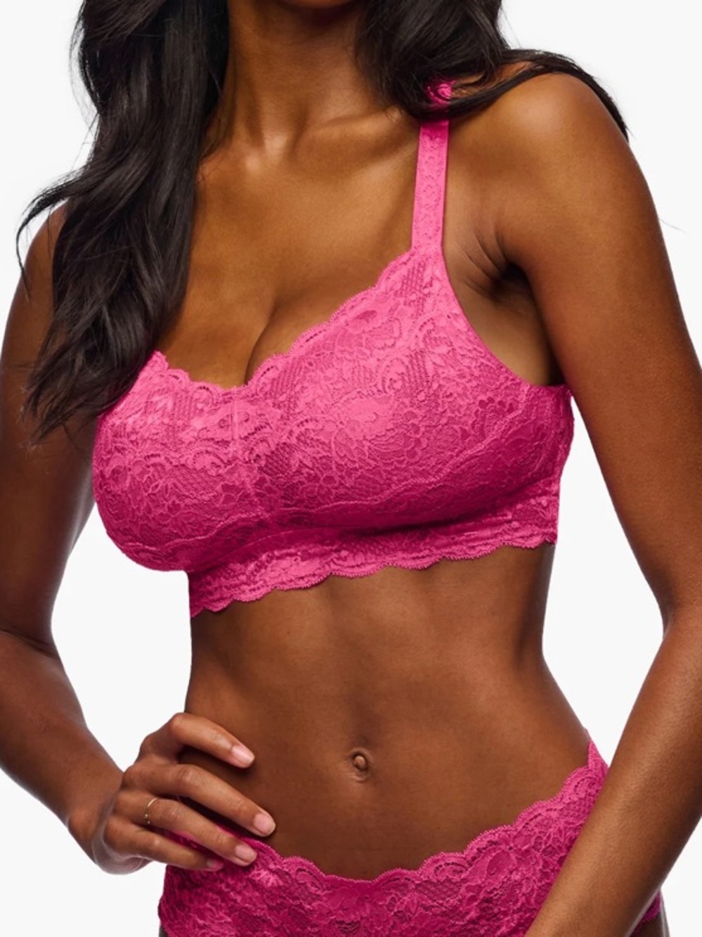 Cosabella Never Say Never Curvy Sweetie Bralette Rosa Caldo Pink Lace